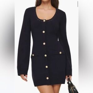 Reformation Priscilla Long Sleeve Wool Sweater Dress